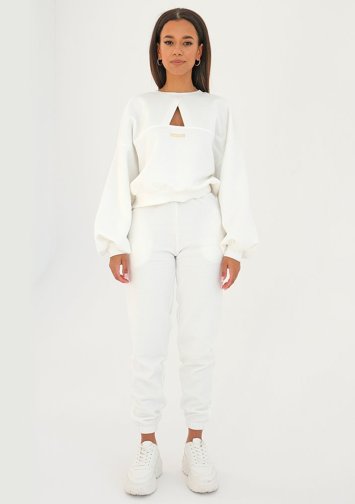 Delsy - creamy sweatshirt with a cutout