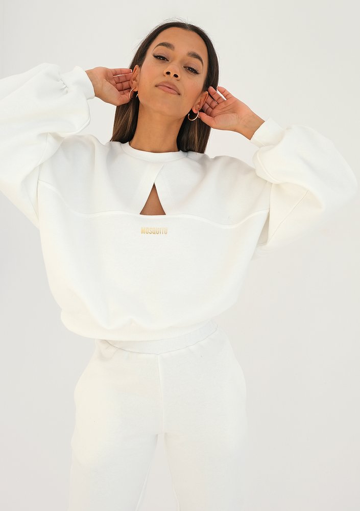 Delsy - creamy sweatshirt with a cutout