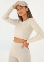 Astina - beige melange short blouse