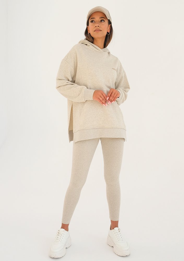Simple - Bluza z kapturem Melanż Beige