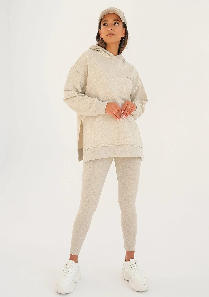 Simple - beige melange hoodie