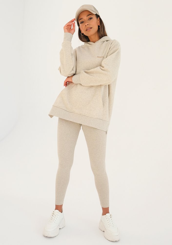 Simple - beige melange hoodie