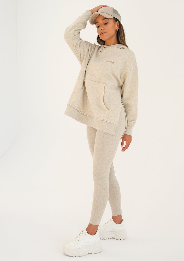 Simple - Bluza z kapturem Melanż Beige