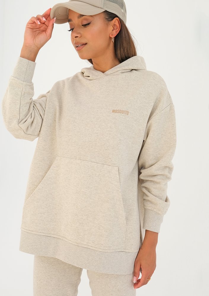 Simple - beige melange hoodie