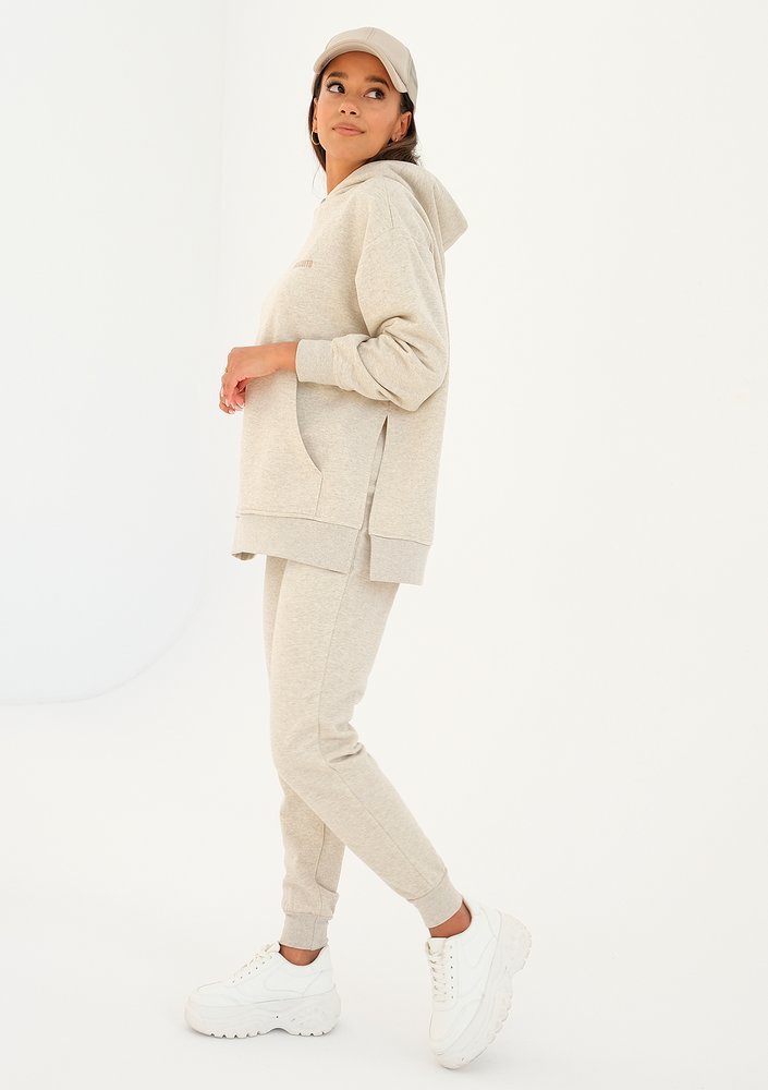 Simple - beige melange hoodie