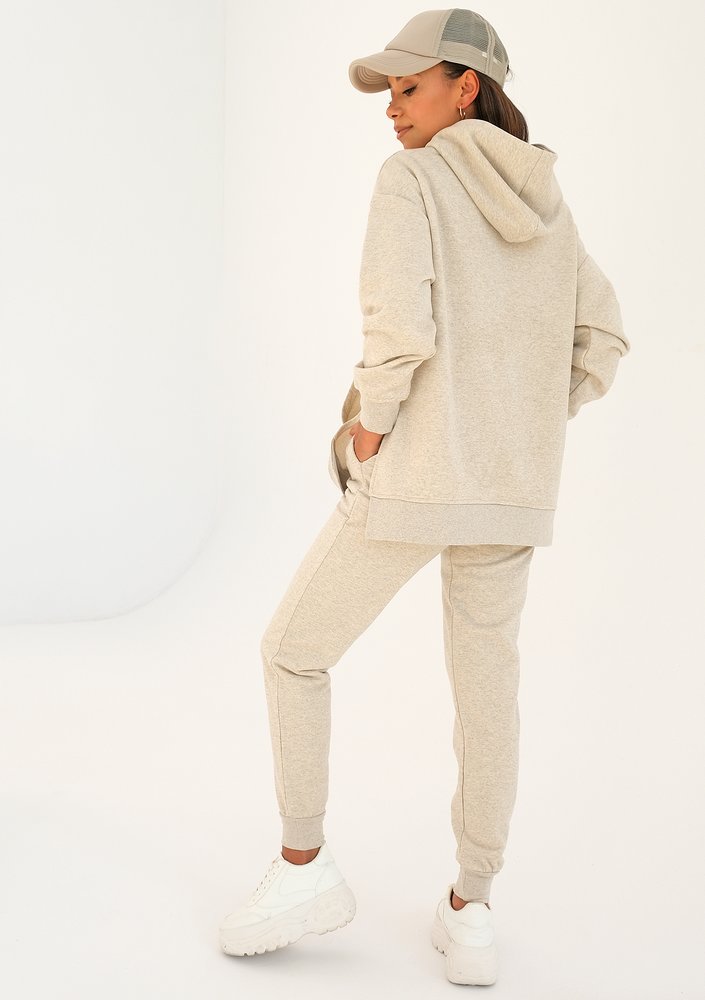 Simple - Bluza z kapturem Melanż Beige