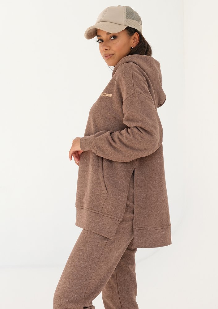 Simple - Bluza z kapturem Melanż Cacao
