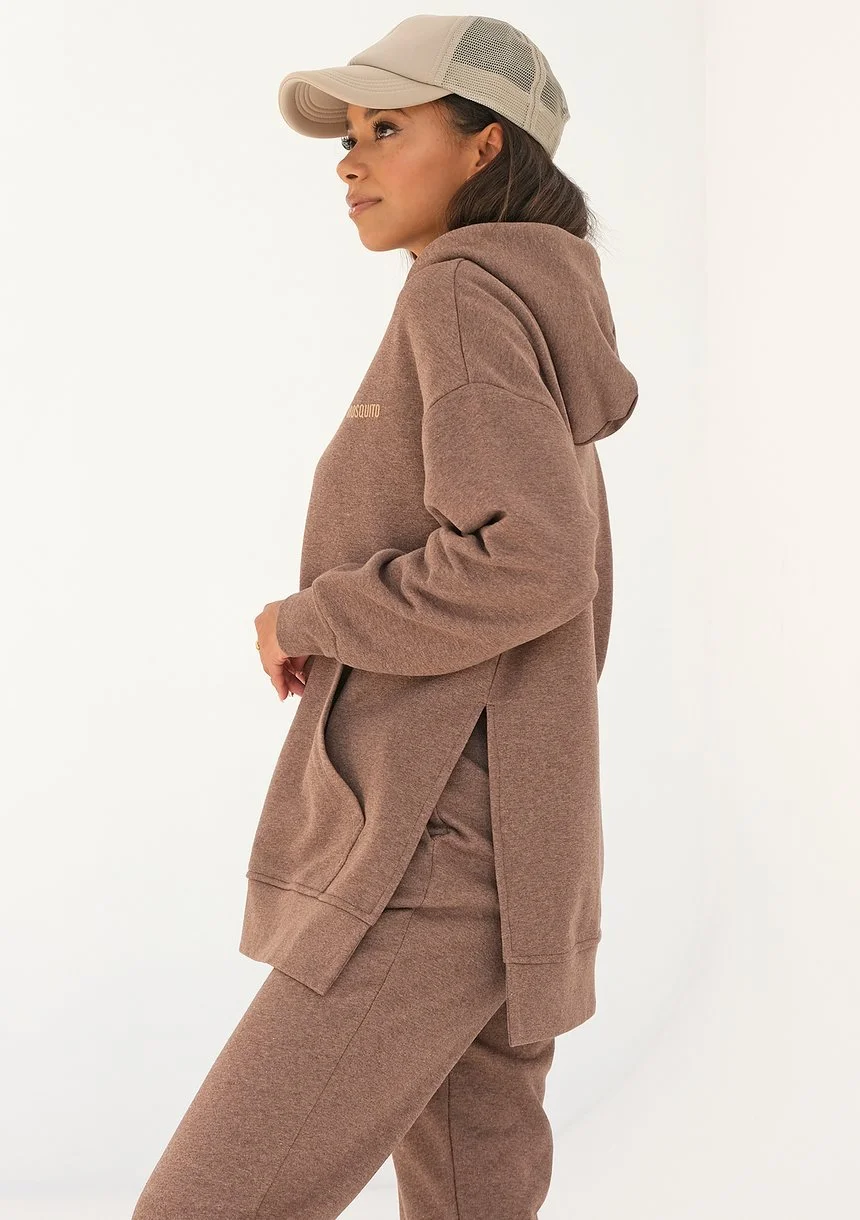 Simple - cacao brown melange hoodie
