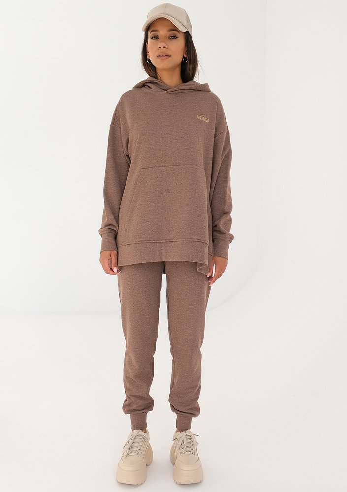 Simple - cacao brown melange sweatpants