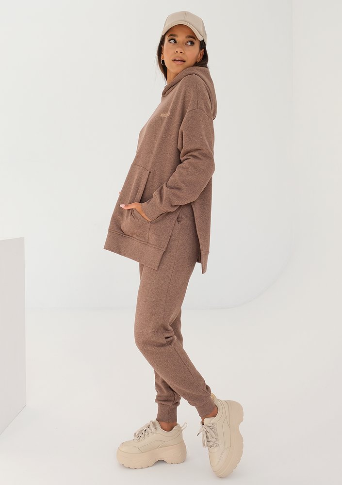 Simple - cacao brown melange sweatpants