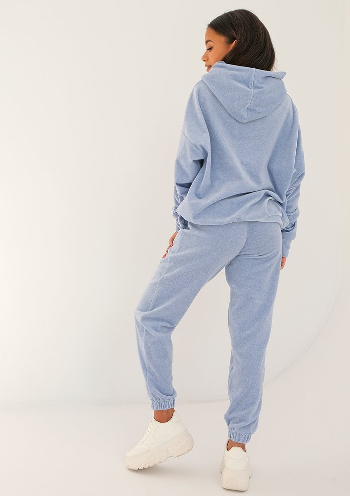 Pure - Bluza welurowa z kapturem Melanż Blue