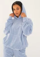 Pure - melange blue velvet hoodie