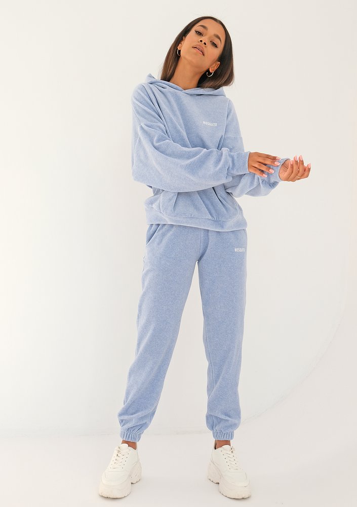 Pure - Bluza welurowa z kapturem Melanż Blue