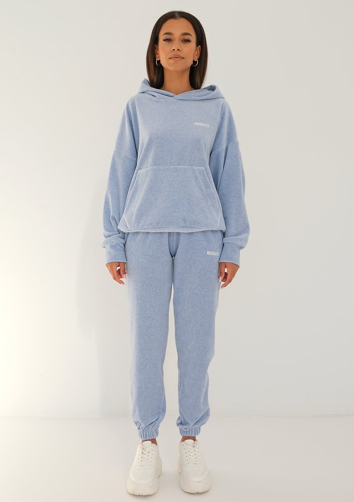 Pure - Bluza welurowa z kapturem Melanż Blue