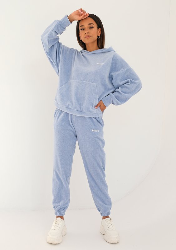 Pure - melange blue velvet sweatpants