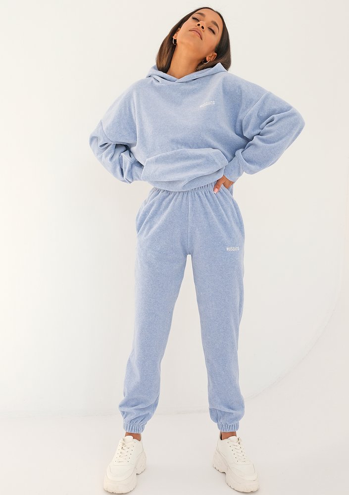 Pure - melange blue velvet sweatpants