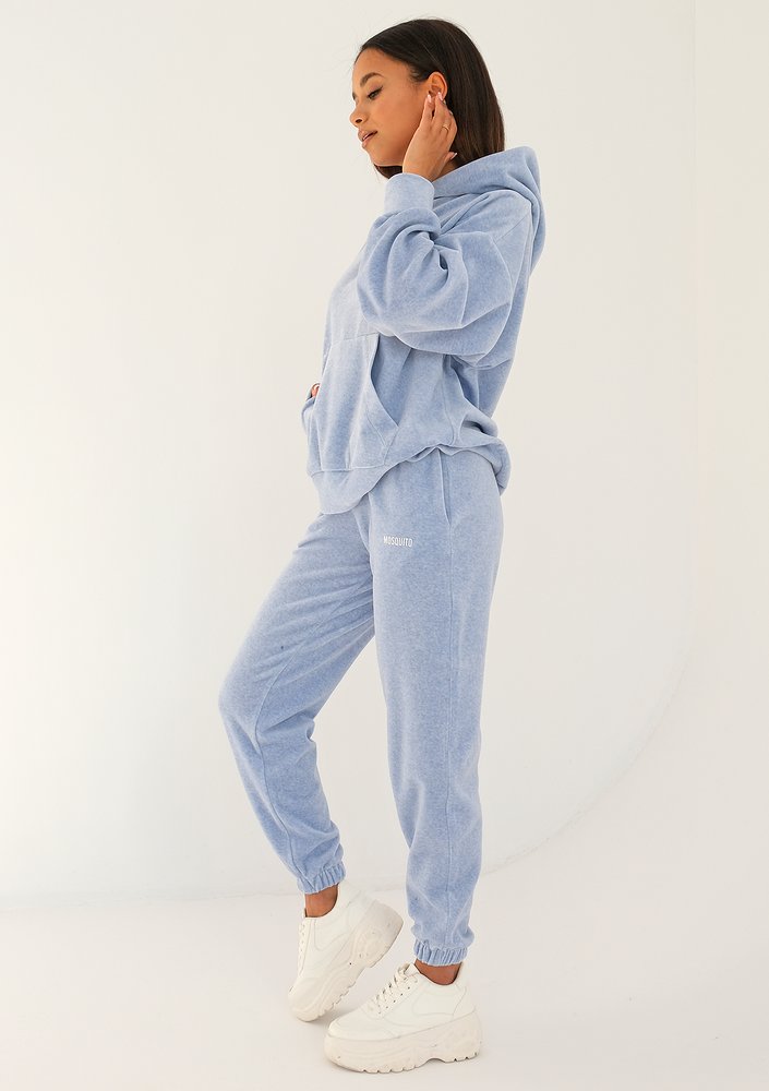 Pure - melange blue velvet sweatpants