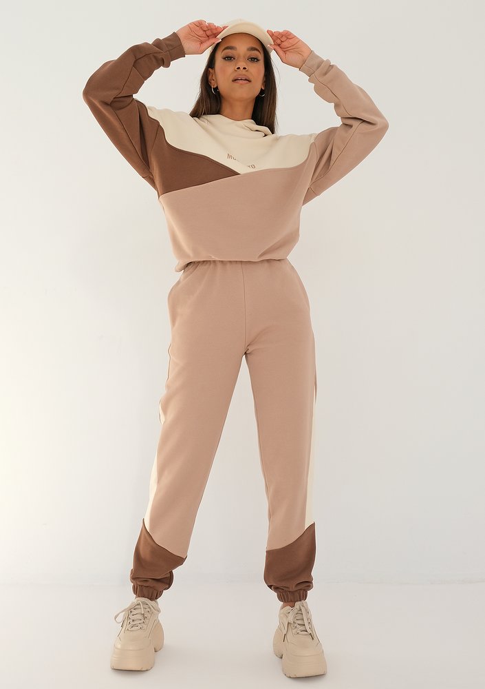 Yazzy - tricolor mocha hoodie