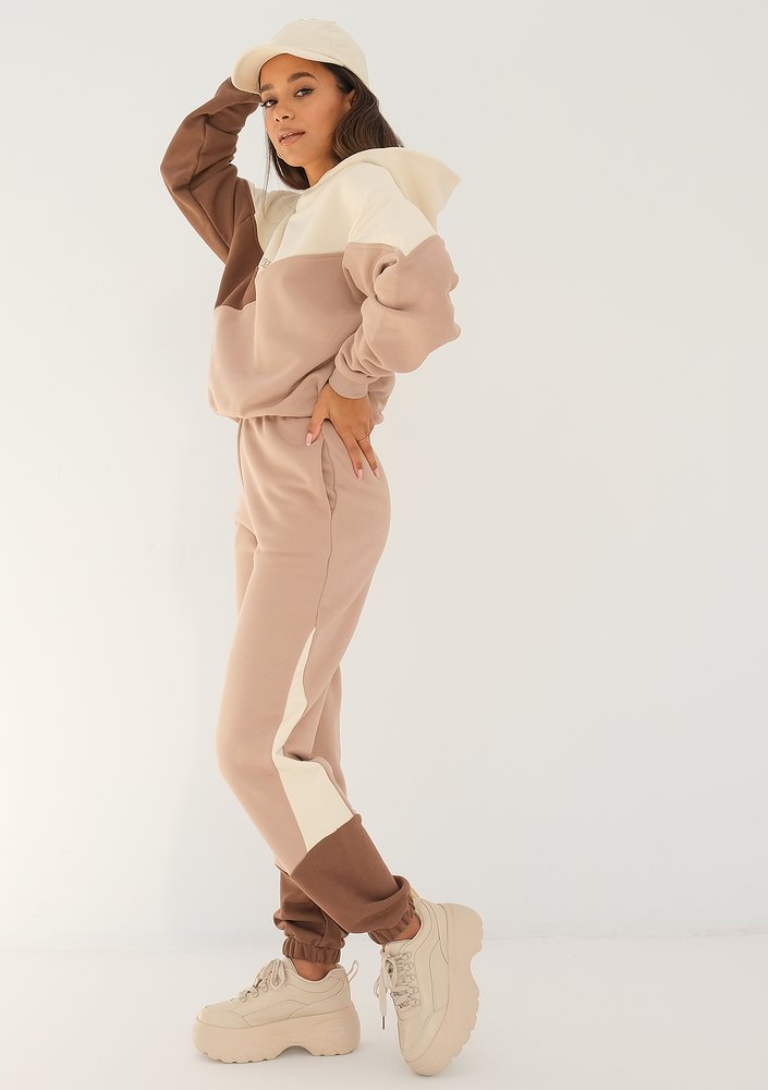 Yazzy - tricolor mocha hoodie