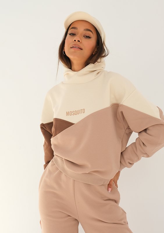 Yazzy - tricolor mocha hoodie
