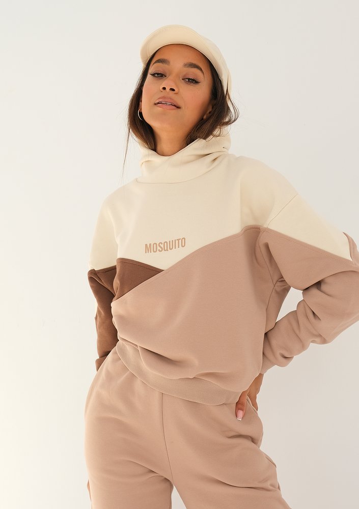Yazzy - tricolor mocha hoodie
