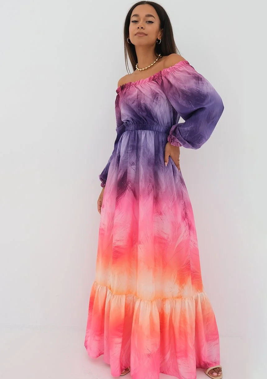 Layla - ombre pink maxi dress