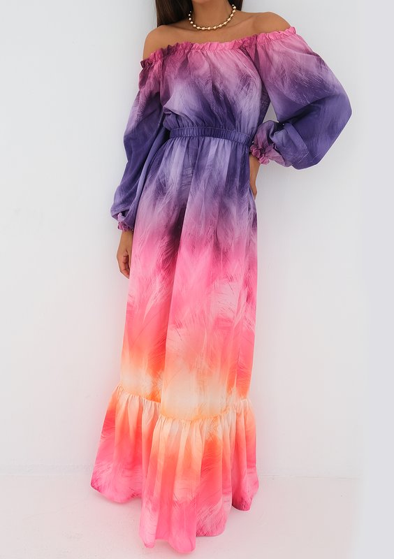 Layla - ombre pink maxi dress