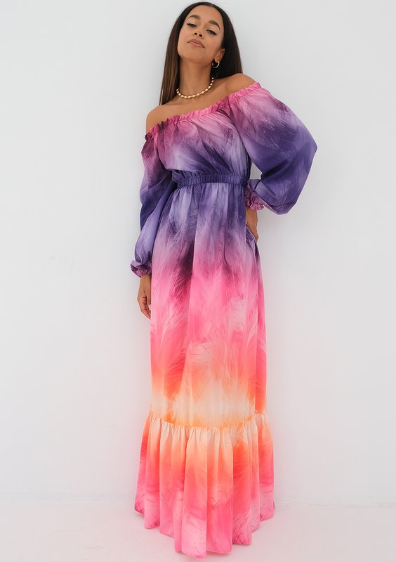 Layla - ombre pink maxi dress