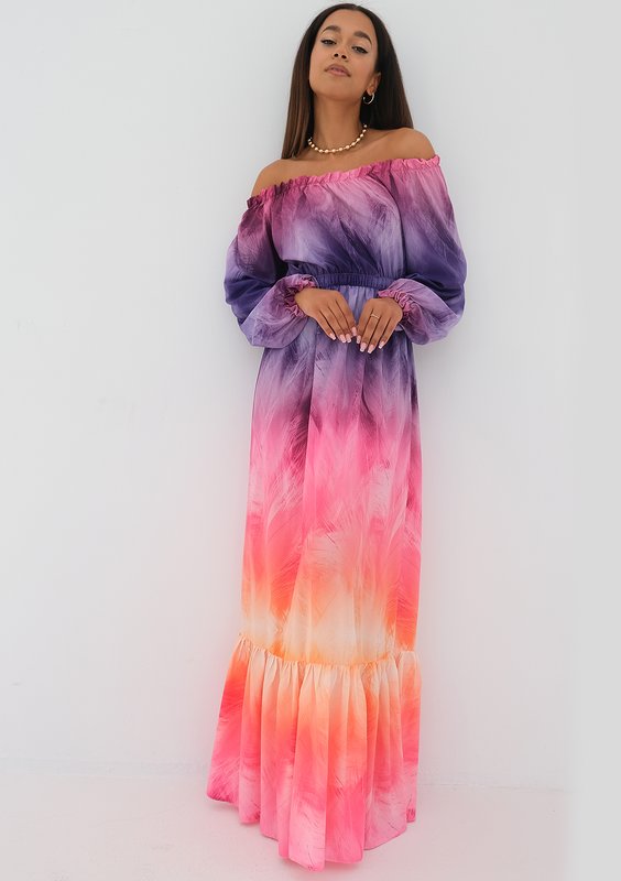 Layla - ombre pink maxi dress