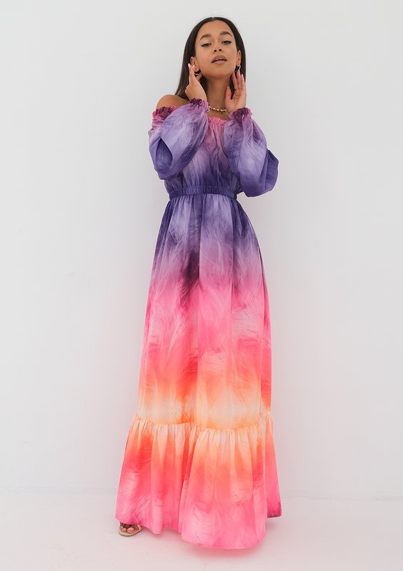 Layla - ombre pink maxi dress