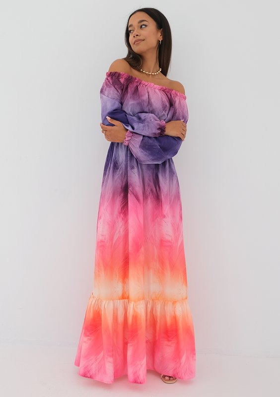Layla - ombre pink maxi dress
