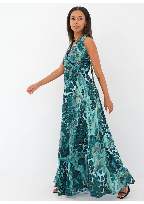 Iris - Sukienka maxi Green Print