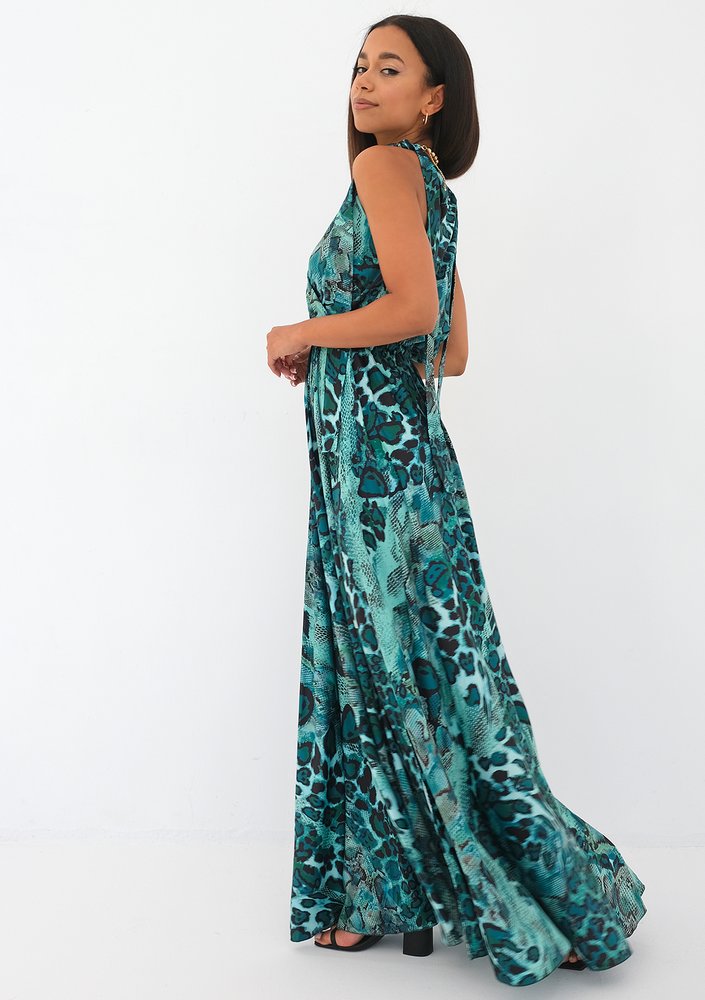Iris - Sukienka maxi Green Print