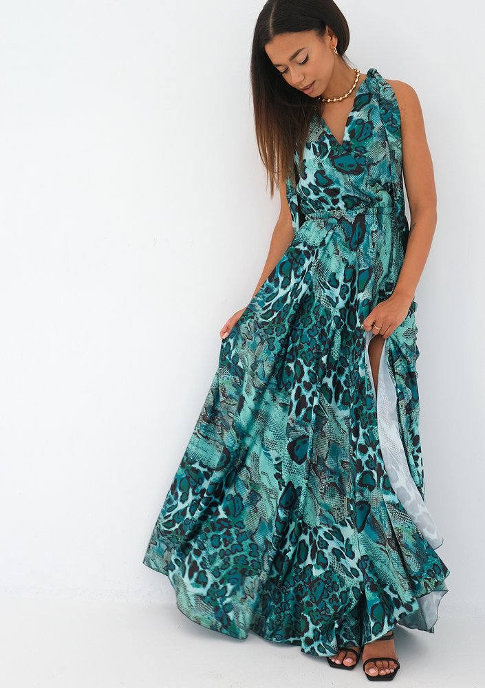 Iris - Sukienka maxi Green Print