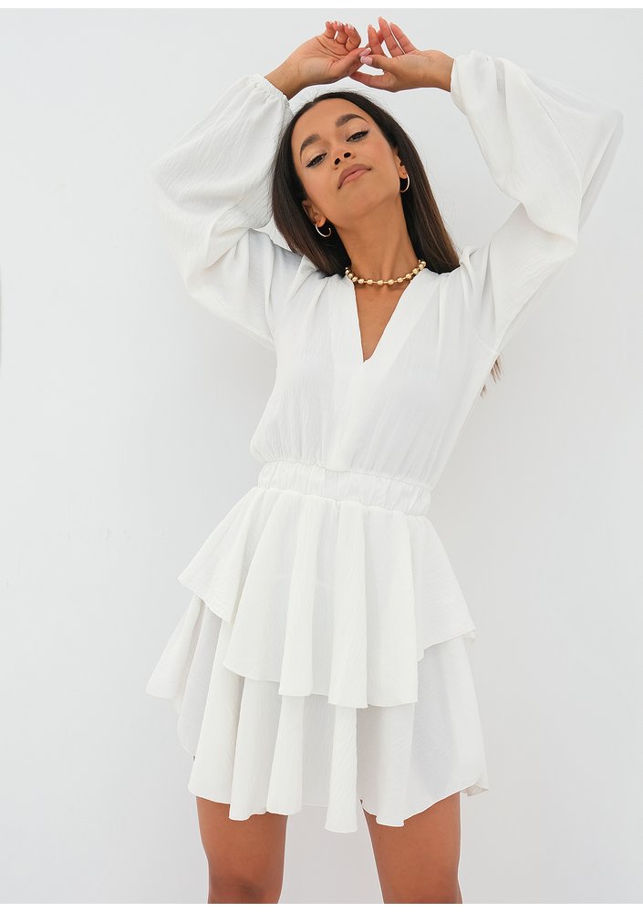 Mia - ecrue boho mini dress