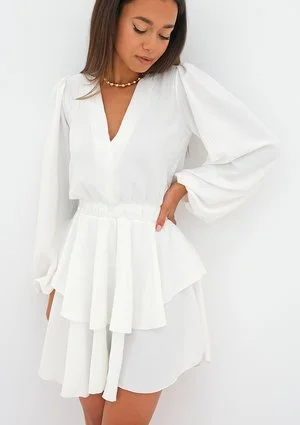Mia - ecrue boho mini dress