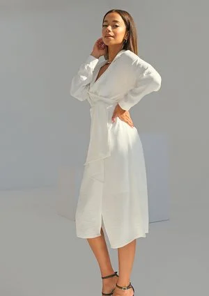 Gaya - ecrue wrap shirt dress