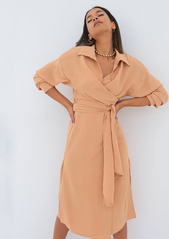 Gaya - Sukienka koszulowa Beige