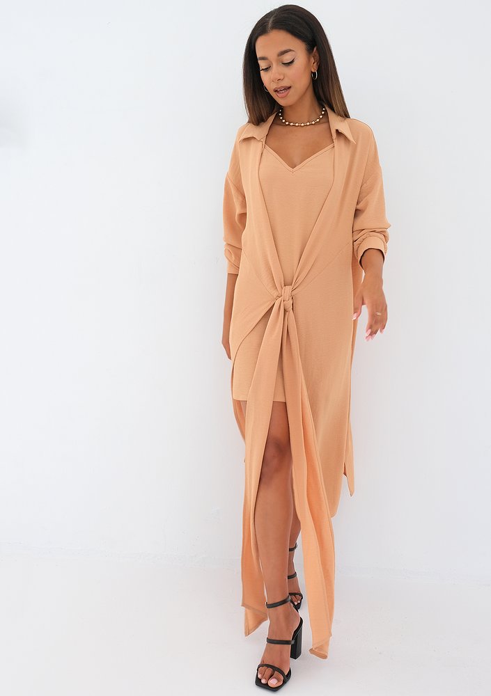 Gaya - Sukienka koszulowa Beige