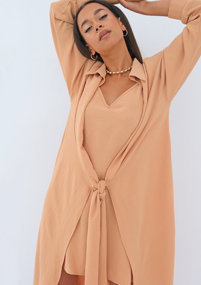 Gaya - Sukienka koszulowa Beige