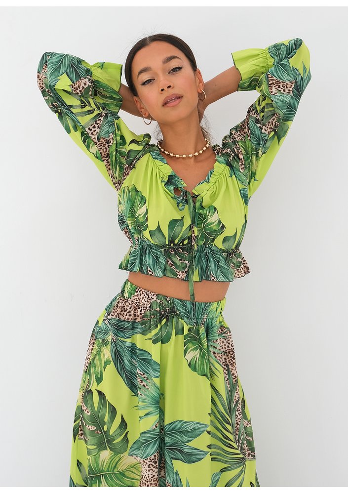 Felicia - lime printed top