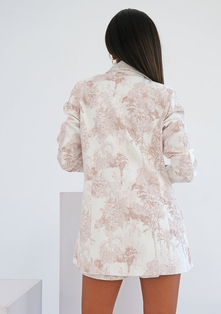 Chic - Marynarka Beige Palms