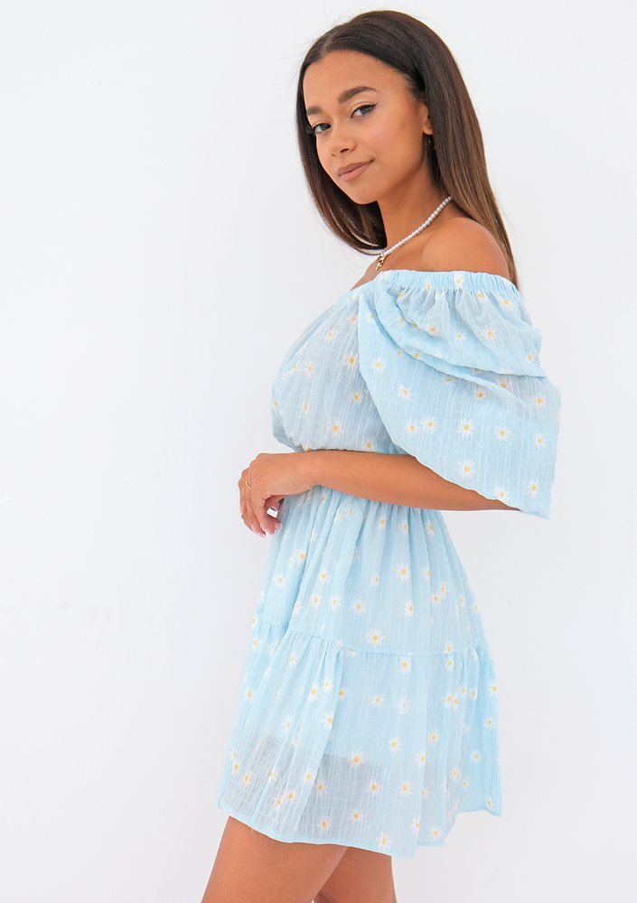 Maud - Sukienka w kwiatki Blue Daisy