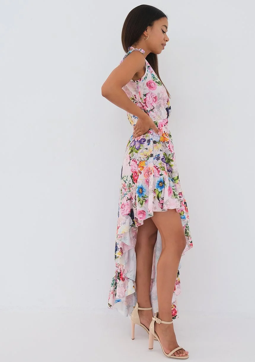 Lea - Asymetryczna sukienka maxi Roses