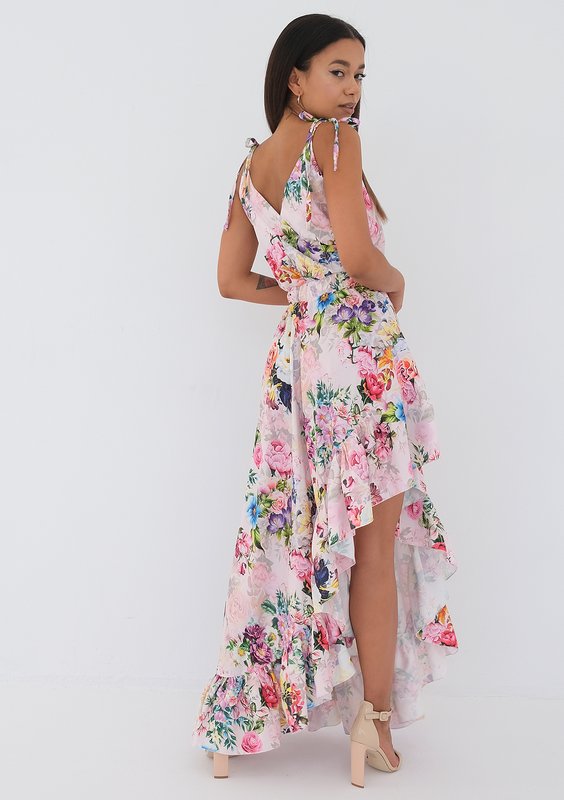 Lea - Asymetryczna sukienka maxi Roses