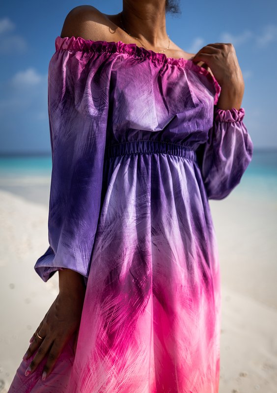 Layla - ombre pink maxi dress