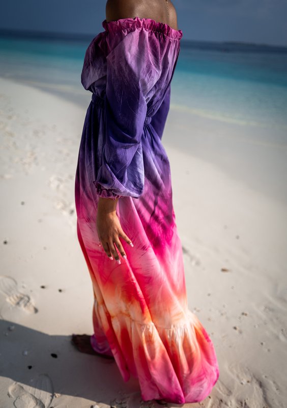 Layla - ombre pink maxi dress