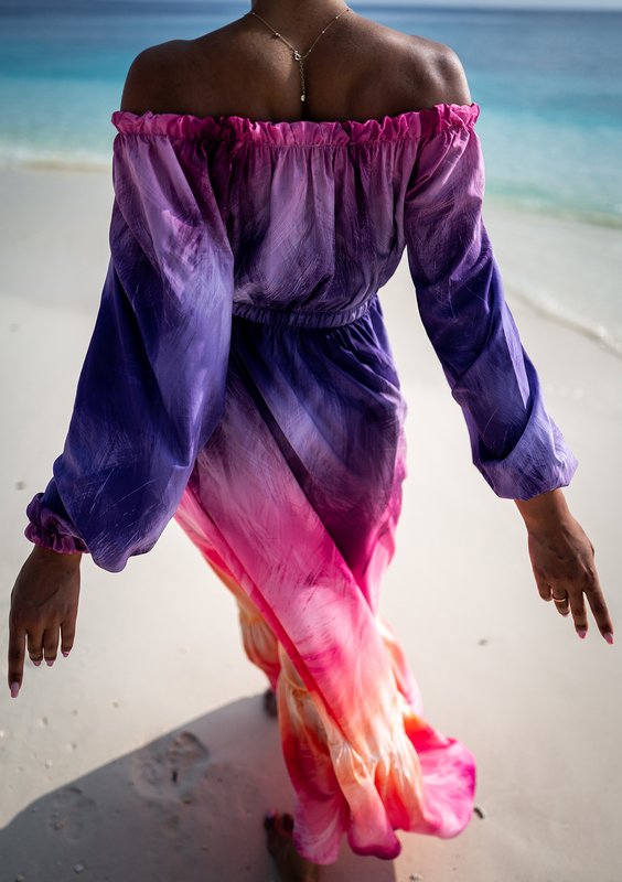 Layla - ombre pink maxi dress