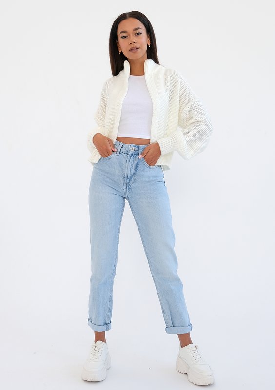 Svena - Krótki kardigan Ecru