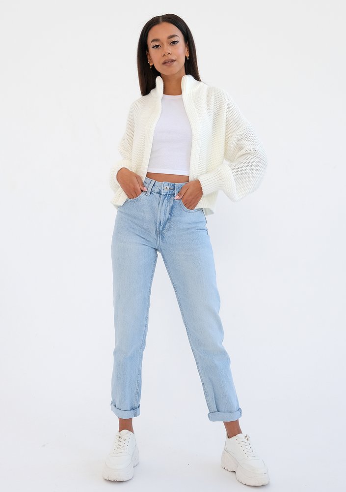 Svena - short ecru cardigan